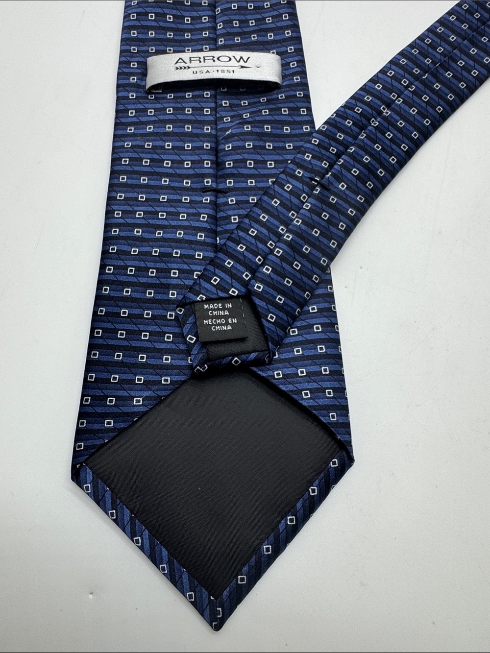 Arrow Navy Blue Micro-Square Silk Tie #0072